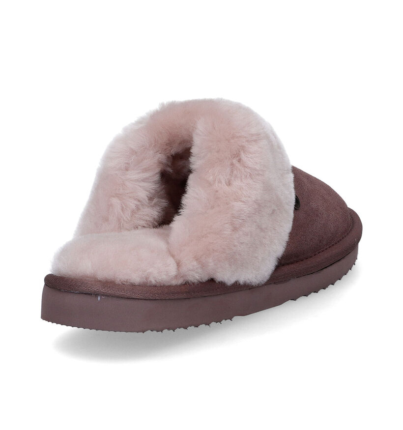 Warmbat Flurry Cognac Wollen Pantoffels voor dames (329908)