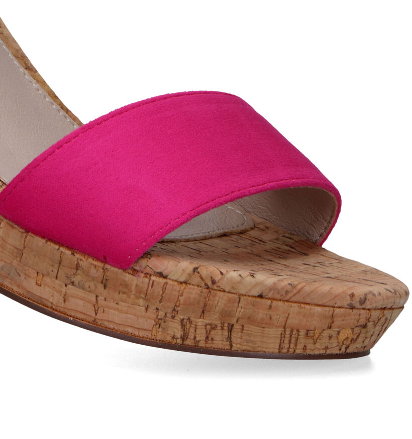 Poelman Sandales à talons en Fuchsia pour femmes (334338)