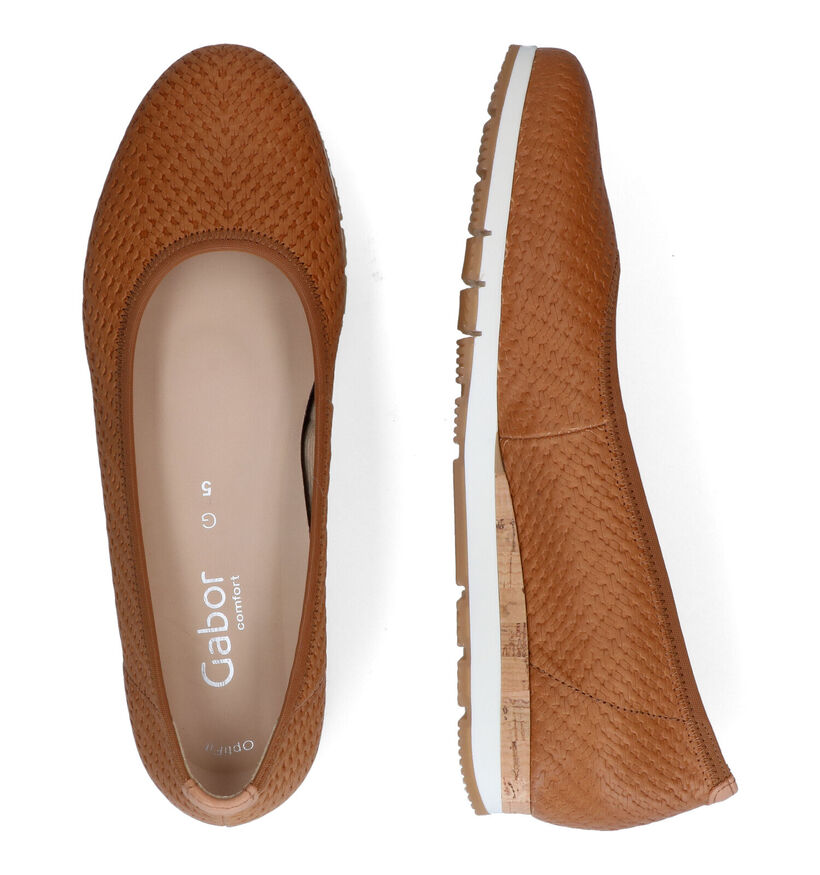 Gabor OptiFit Ballerines en Cognac pour femmes (306108) - pour semelles orthopédiques