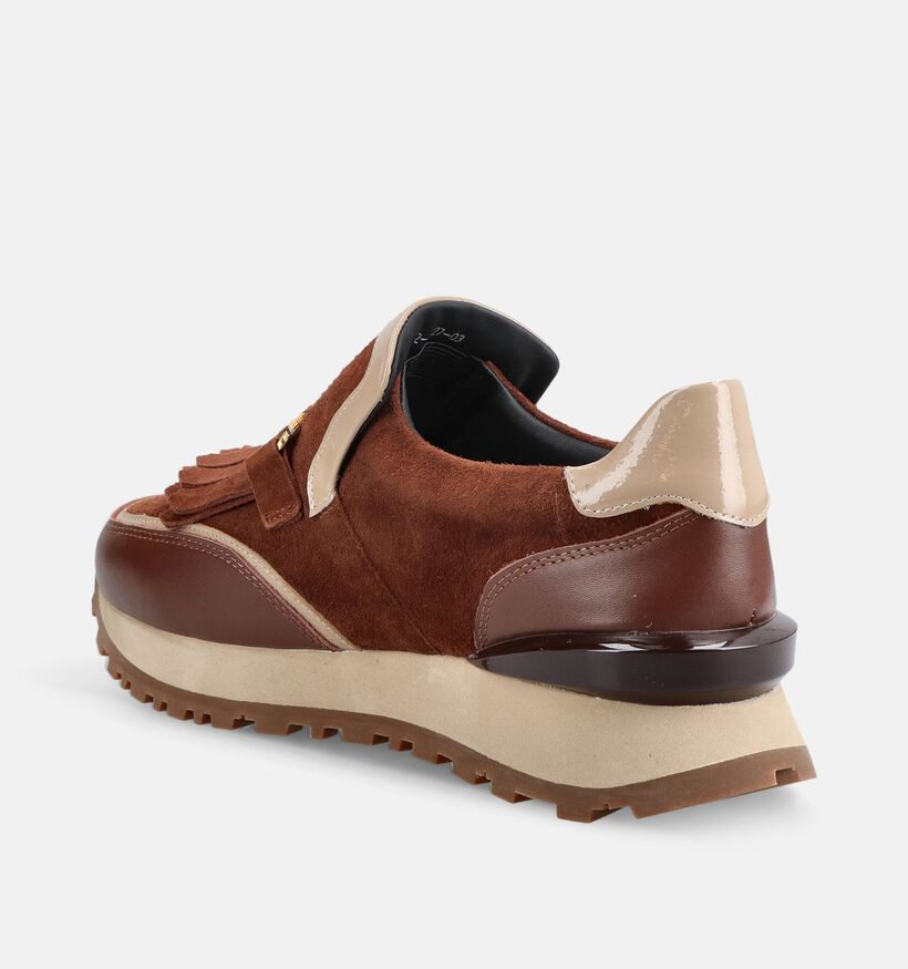 Nathan-Baume Donkerbruine Mocassins voor dames (380237) - geschikt voor steunzolen