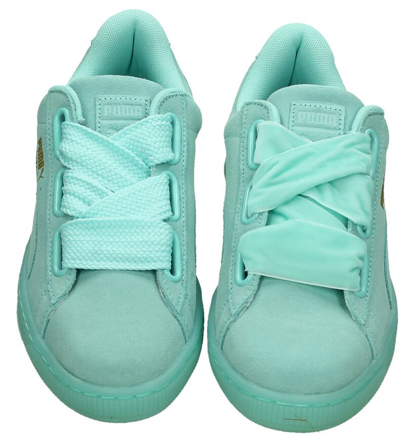 Turquoise Lage Sneaker Puma Suede Heart Reset, , pdp