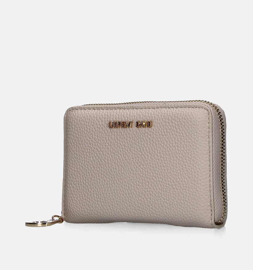 Laurent David Nos 001 Porte-monnaie zippé en Beige pour femmes (351294)