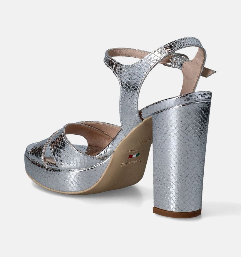 NeroGiardini Zilveren Sandalen met blokhak voor dames (355977)