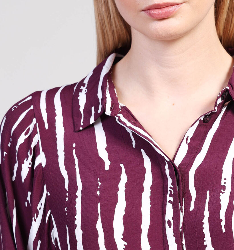 Vila Kirse Fig Blouse en Bordeaux/Blanc Vila Kirse Fig Blouse en Bordeaux/Blanc pour femmes (364097)