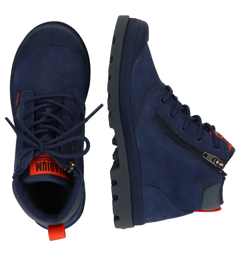 Palladium Pampa Bottines en Bleu pour garçons (293931)