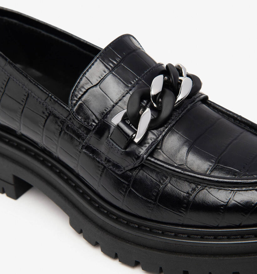 NeroGiardini Croco Zwarte Mocassins voor dames (363965)
