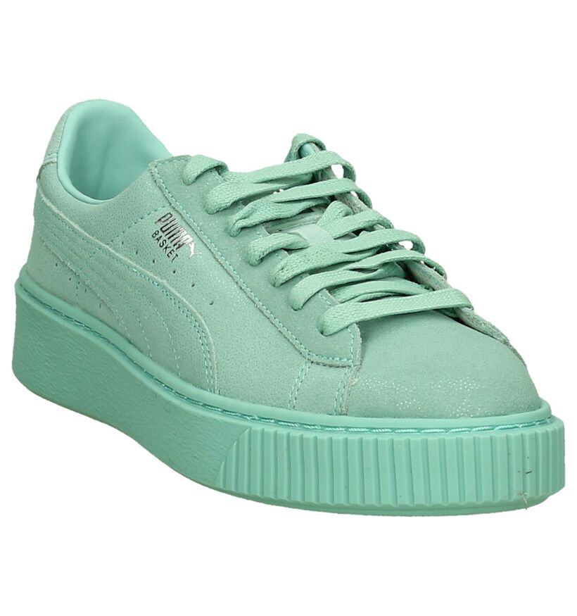 Puma Platform Reset Turquoise Sneakers in nubuck (190364)