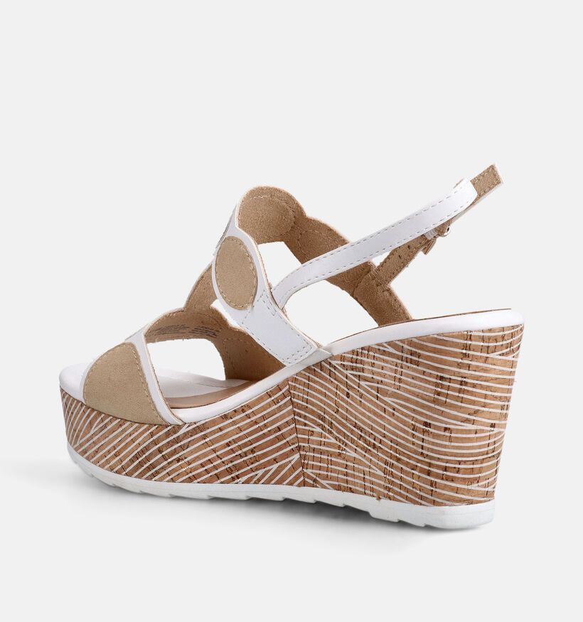 Marco Tozzi Sandales compens&eacute;es en Blanc pour femmes (371875)