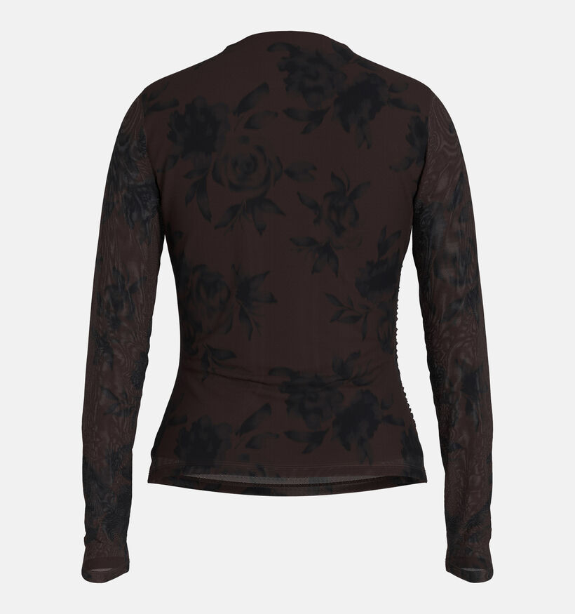 Vila Rikke Donkerbruine T-shirt met Lange Mouwen voor dames (379772)