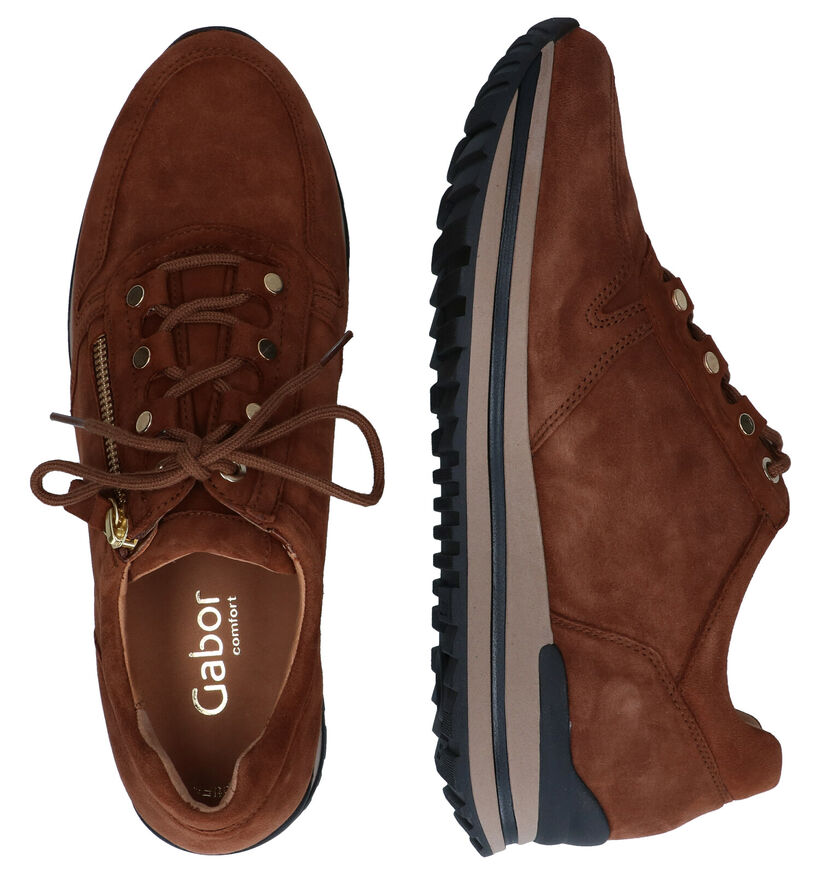 Gabor OptiFit Chaussures à lacets en Cognac en daim (297380)