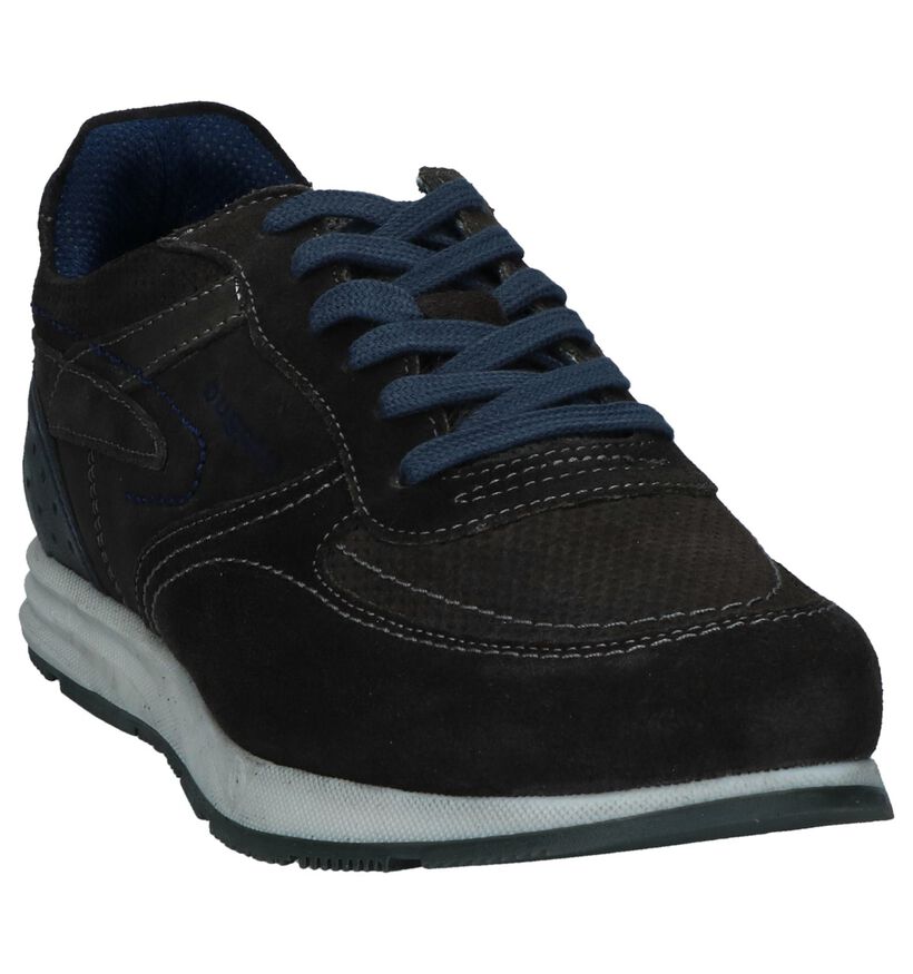 Donkergrijze Casual Veterschoenen Bugatti in daim (237424)