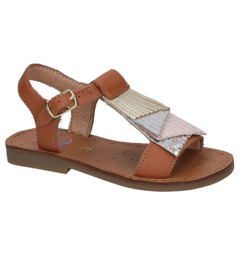 Shoo Pom Happy Falls Sandales en Cognac en cuir (288592)