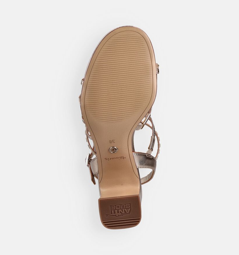 Tamaris Sandales &agrave; talons en Or pour femmes (371710)