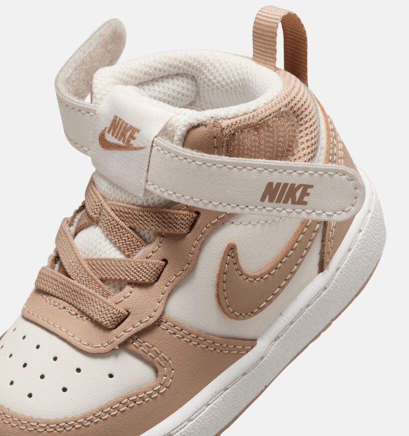 Nike Court Borough Ecru/Beige Sneakers voor meisjes (364598) - geschikt voor steunzolen