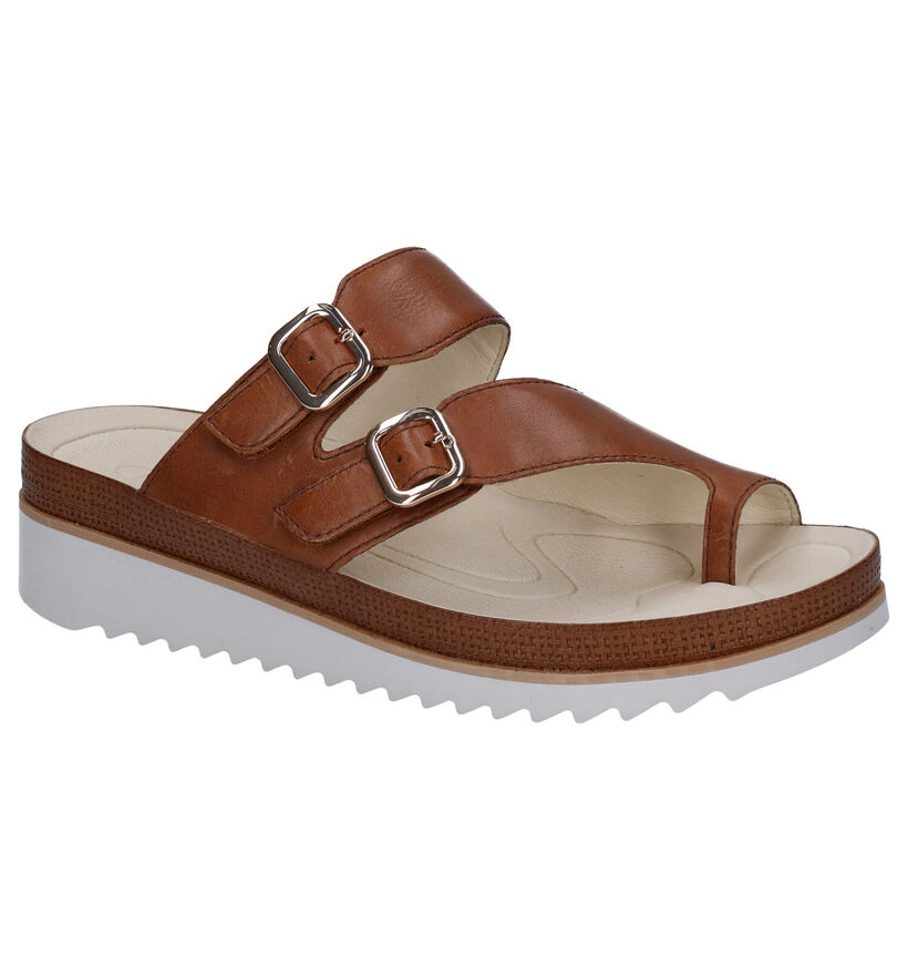 Gabor Best Fitting Cognac Teenslippers in leer (287968)