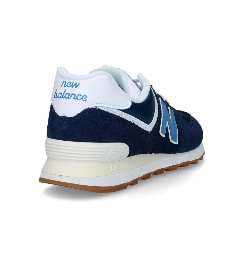 New Balance 574 Baskets en Blanc en daim (319188)