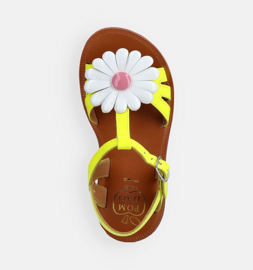 Pom d'Api Plagette Big Flower Gele Sandalen voor meisjes (370271)