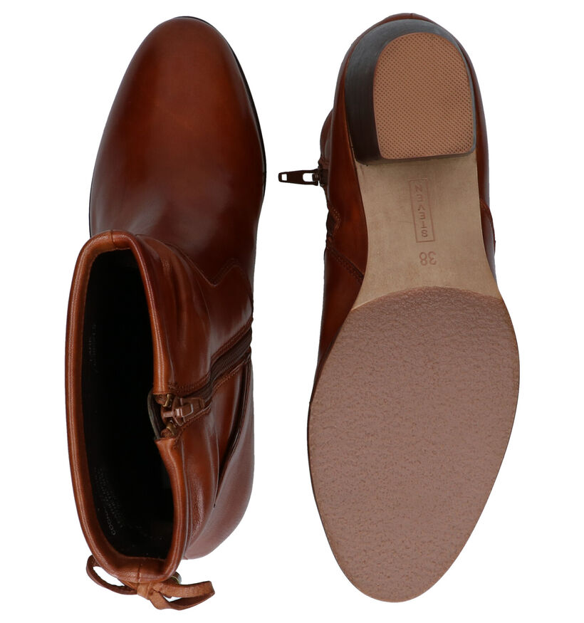 Steven NY Cognac Enkellaarzen in leer (280207)
