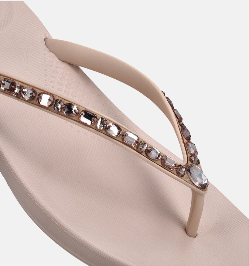 Fitflop Iqushion Multi-Crystal Ergonomic Tongs en Rose pour femmes (368671)