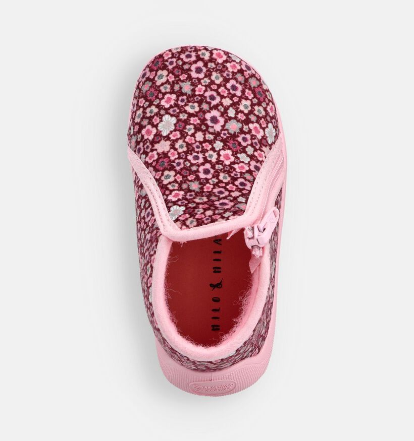 Milo & Mila Bordeaux/Roze Pantoffels voor meisjes (364918) - geschikt voor steunzolen