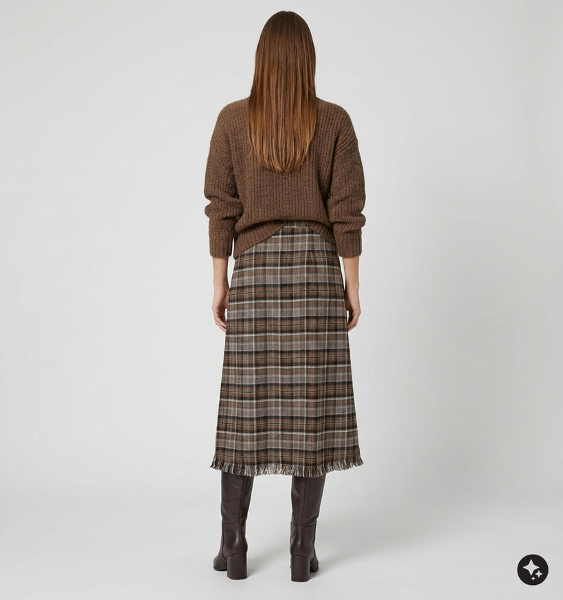 Orfeo Whitney Bruine Geruite Rok voor dames (381653)