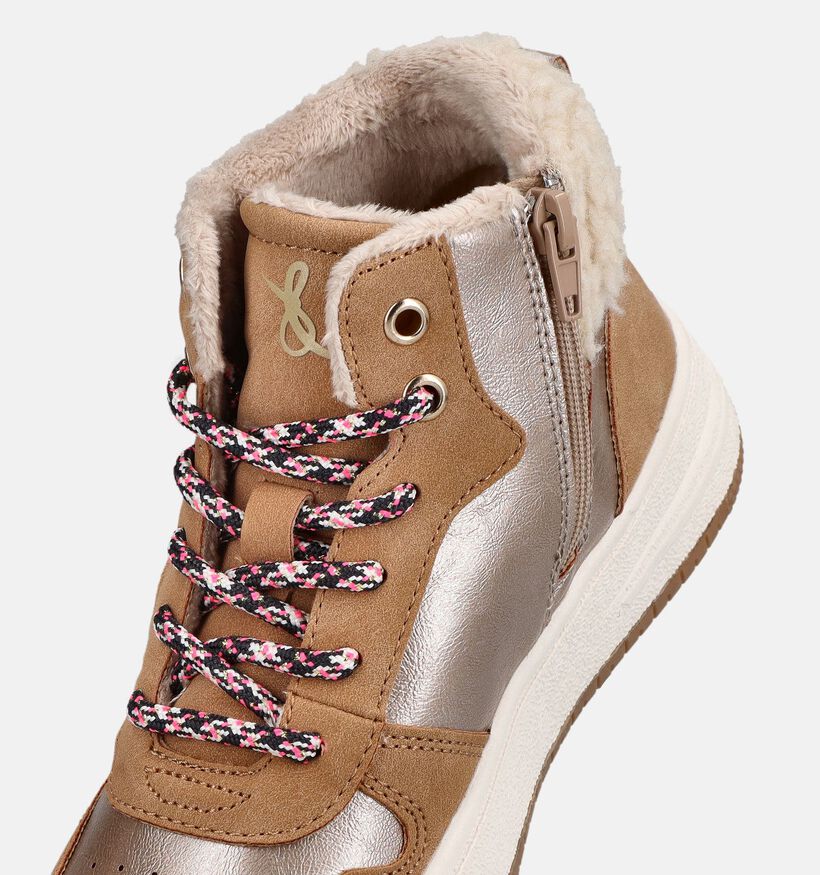 Milo & Mila Boots &agrave; lacets Teddy en Marron pour filles (378697)