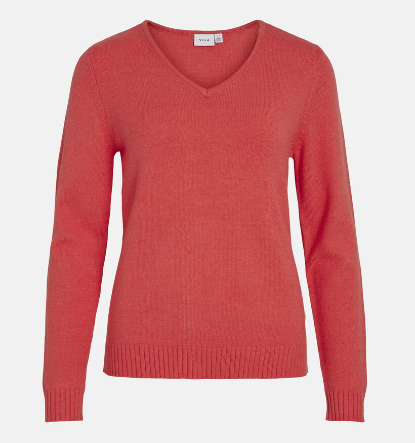 Vila Ril Oranje Trui met V-hals voor dames (351763)