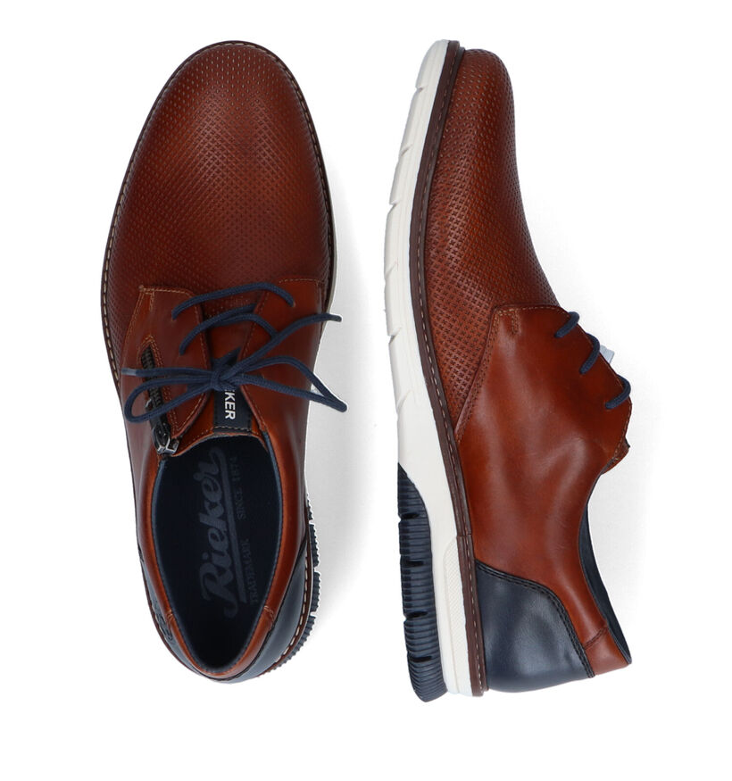 Rieker Cognac Geklede Veterschoenen in leer (308604)