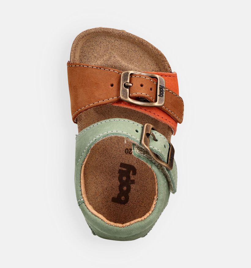 Bopy Edouarvelo Groene/Oranje Babysandalen voor jongens, meisjes (373073)