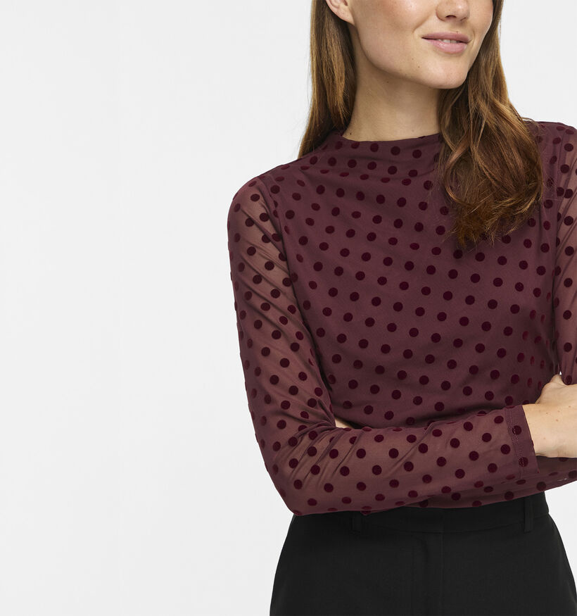 Vila Rikke Bordeaux T-shirt met Lange Mouwen voor dames (378458)