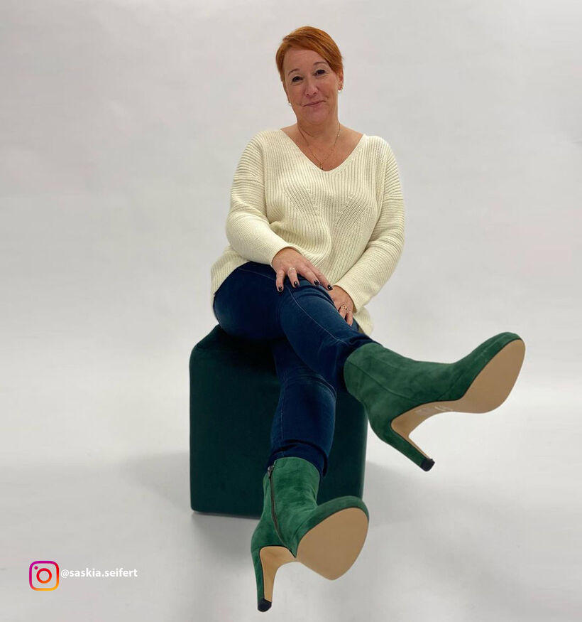 Signatur Bottines à talons en Vert pour femmes (317517)