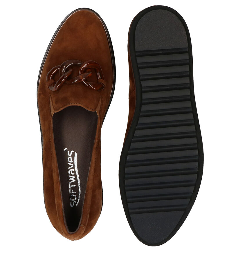 Softwaves Loafers en Cognac en daim (281981)