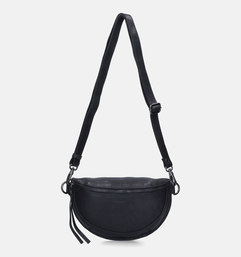 Euro-Leather Zwarte Crossbody tas voor dames (353542)