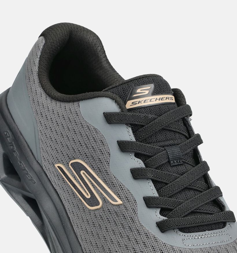 Skechers Glide-Step Vortex Avalin Baskets en Gris fonc&eacute; pour hommes (375623)