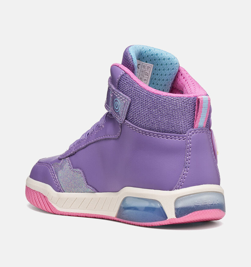 Geox Inek Baskets montantes en Fuchsia pour filles (376255) - pour semelles orthop&eacute;diques