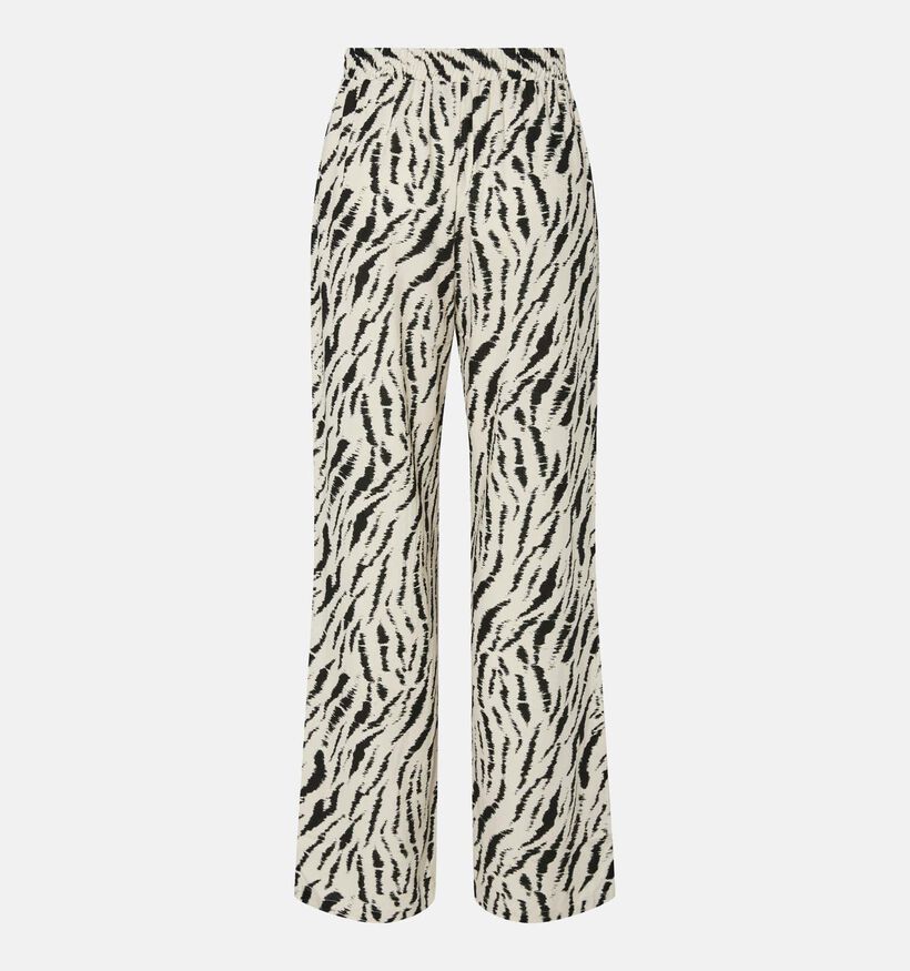 Pieces Tarlem Graphic Zebra Wijde Broek Wit voor dames (357385)