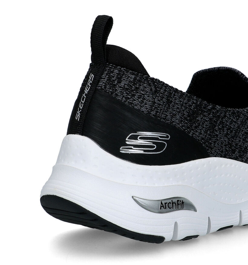 Skechers Arch Fit Zwarte Slip-on Sneakers voor dames (321360) - geschikt voor steunzolen