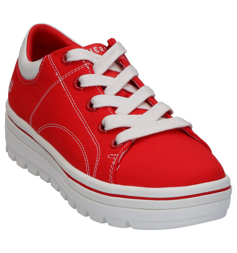 Skechers Street Cleats Baskets en Rouge en textile (266903)