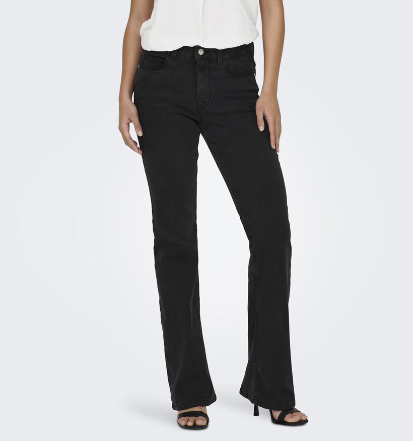 JDY Newflora Jeans évasé en Noir L30 pour femmes (346411)