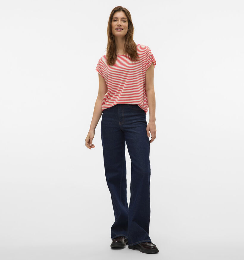 Vero Moda Ava Rode Gestreepte T-shirt voor dames (352200)