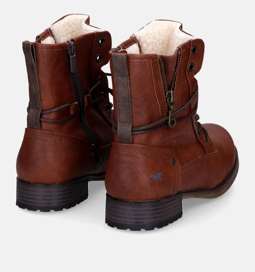 Mustang Boots à lacets en Cognac pour femmes (313784)