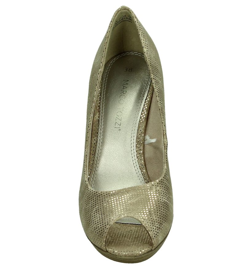 Marco Tozzi Gouden High Heels Pumps met Open Teen, , pdp