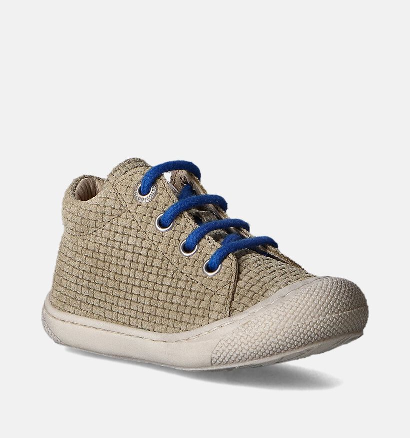 Naturino Cocoon Suede Woven Groene Babyschoentjes voor meisjes, jongens (355490) - geschikt voor steunzolen