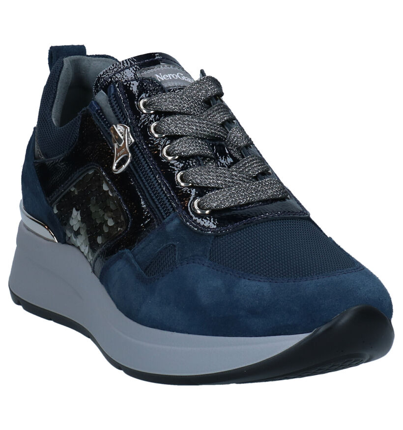 NeroGiardini Baskets casual en Bleu foncé en textile (296619)