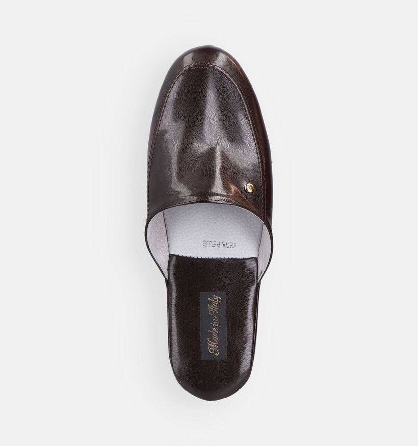 Trentino Pantoufles en Marron fonc&eacute; pour hommes (380833)