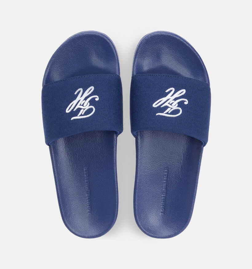 Tommy Hilfiger Script Pool Slide Claquettes en Bleu pour femmes (368620)