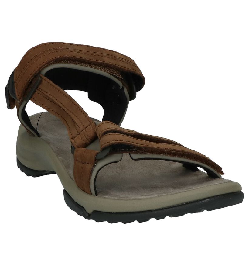 Teva Terra Sandales plates en Marron en cuir (212639)