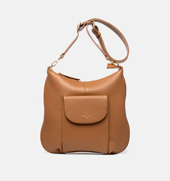 Crinkles Schoudertassen Zwart/Cognac