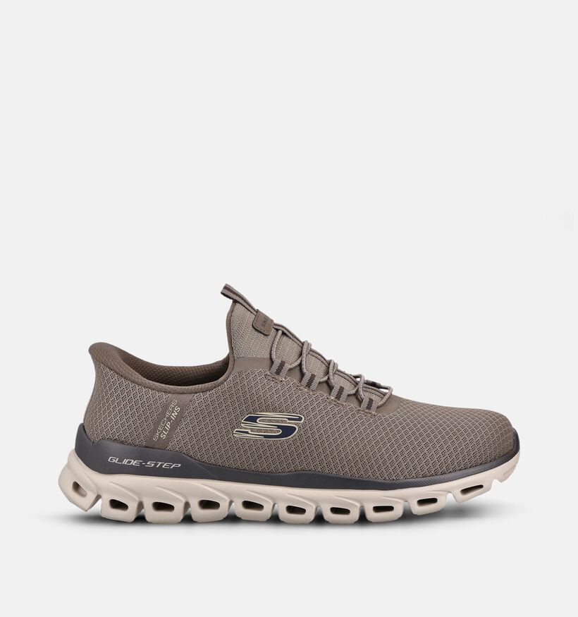 Skechers Glide-Step Noxus Bruine Slip-in Sneakers voor heren (371084)