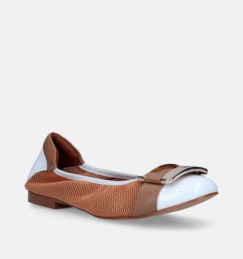 Crinkles Lage schoenen Cognac/Paars